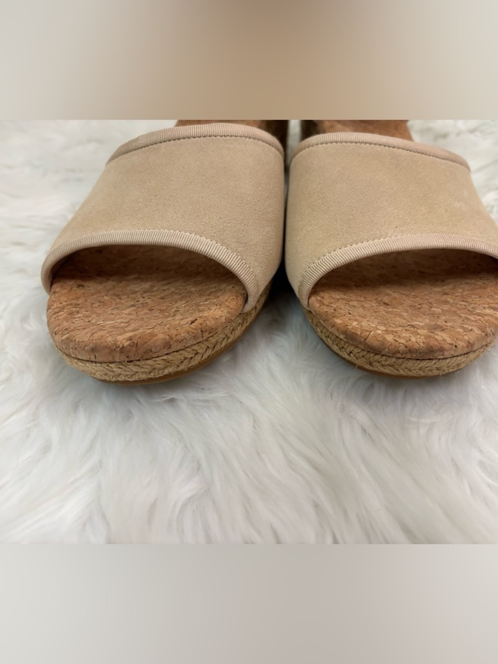 UGG Maybell Tan Cork Wedge Sandals with Ankle Strap - Picture 7 of 8